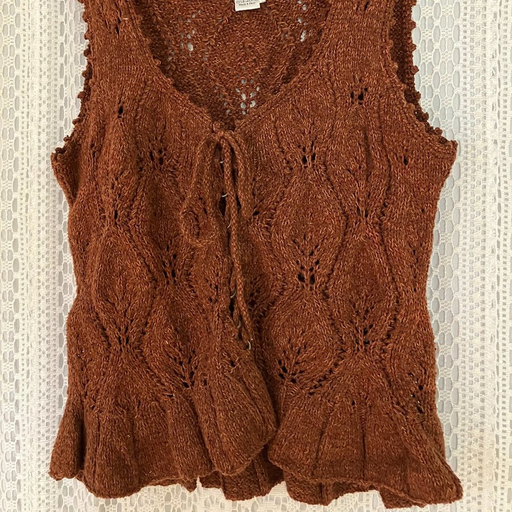Vintage Peruvian Connection Vest  100%P ima Cotton - Picture 2 of 3